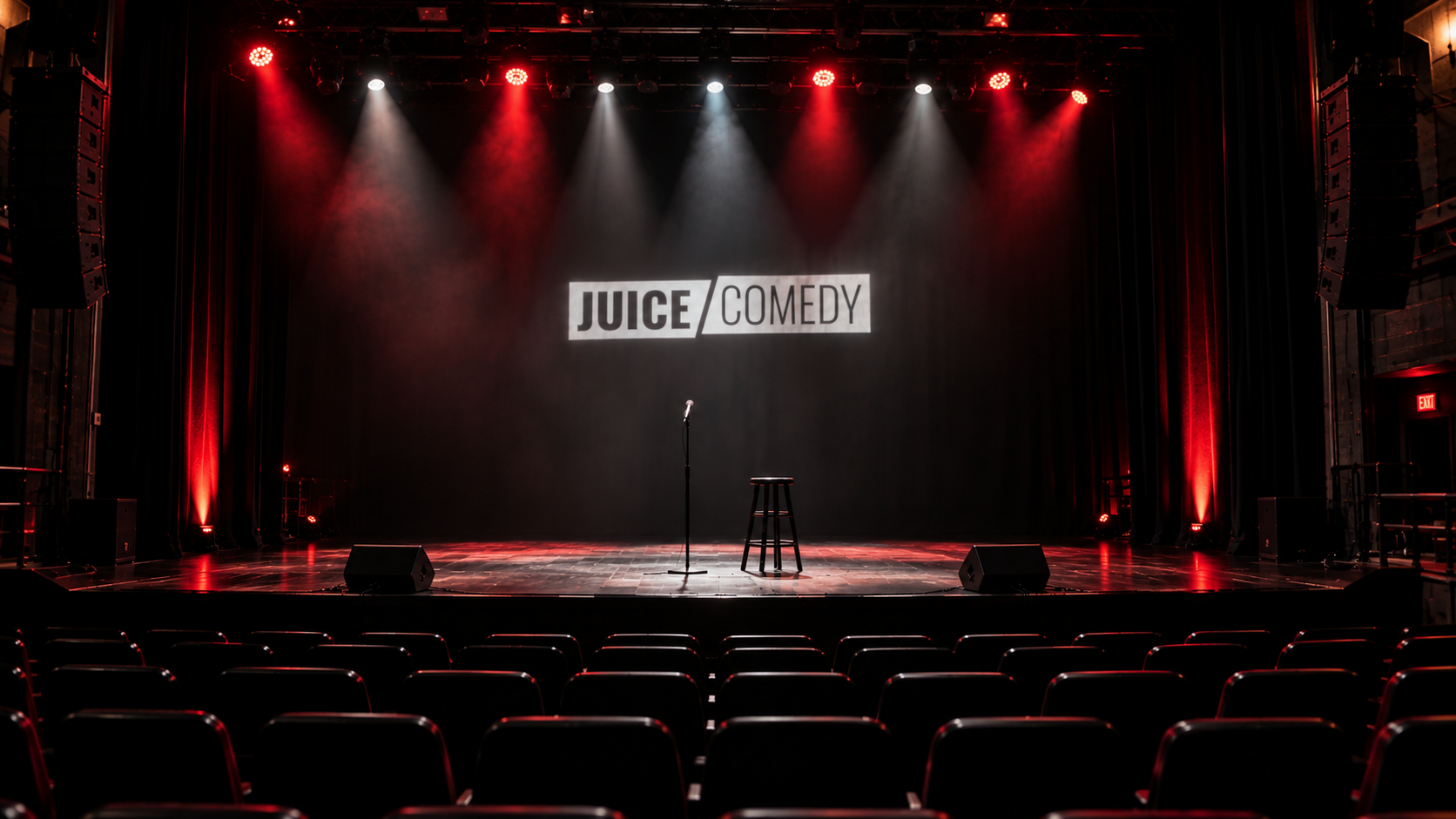 Empty JUICE Comedy theatre stage
